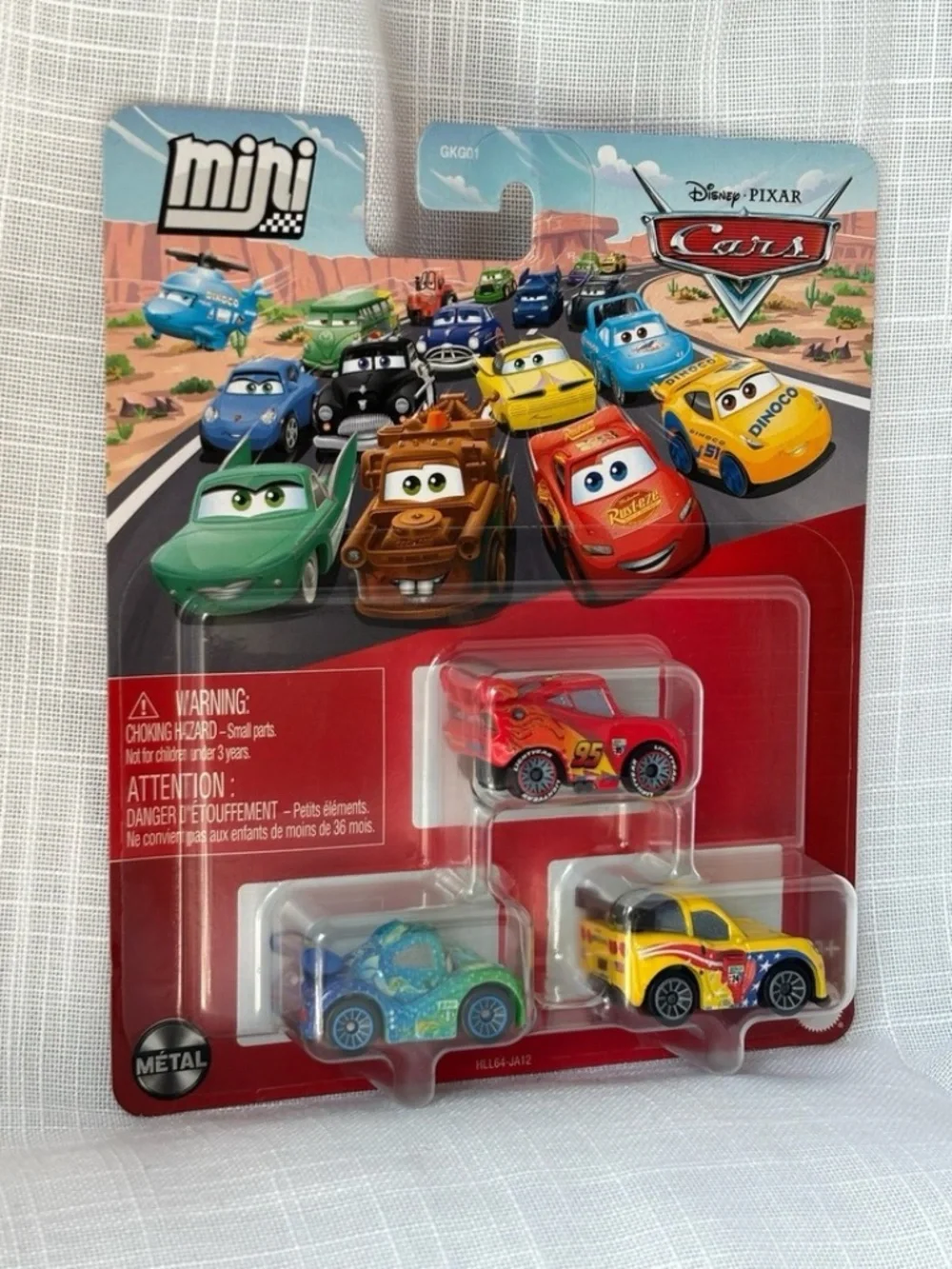 Disney Pixar Cars Mini Racers 3Pack Lightning McQueen Jeff Gorvette Carla Veloso